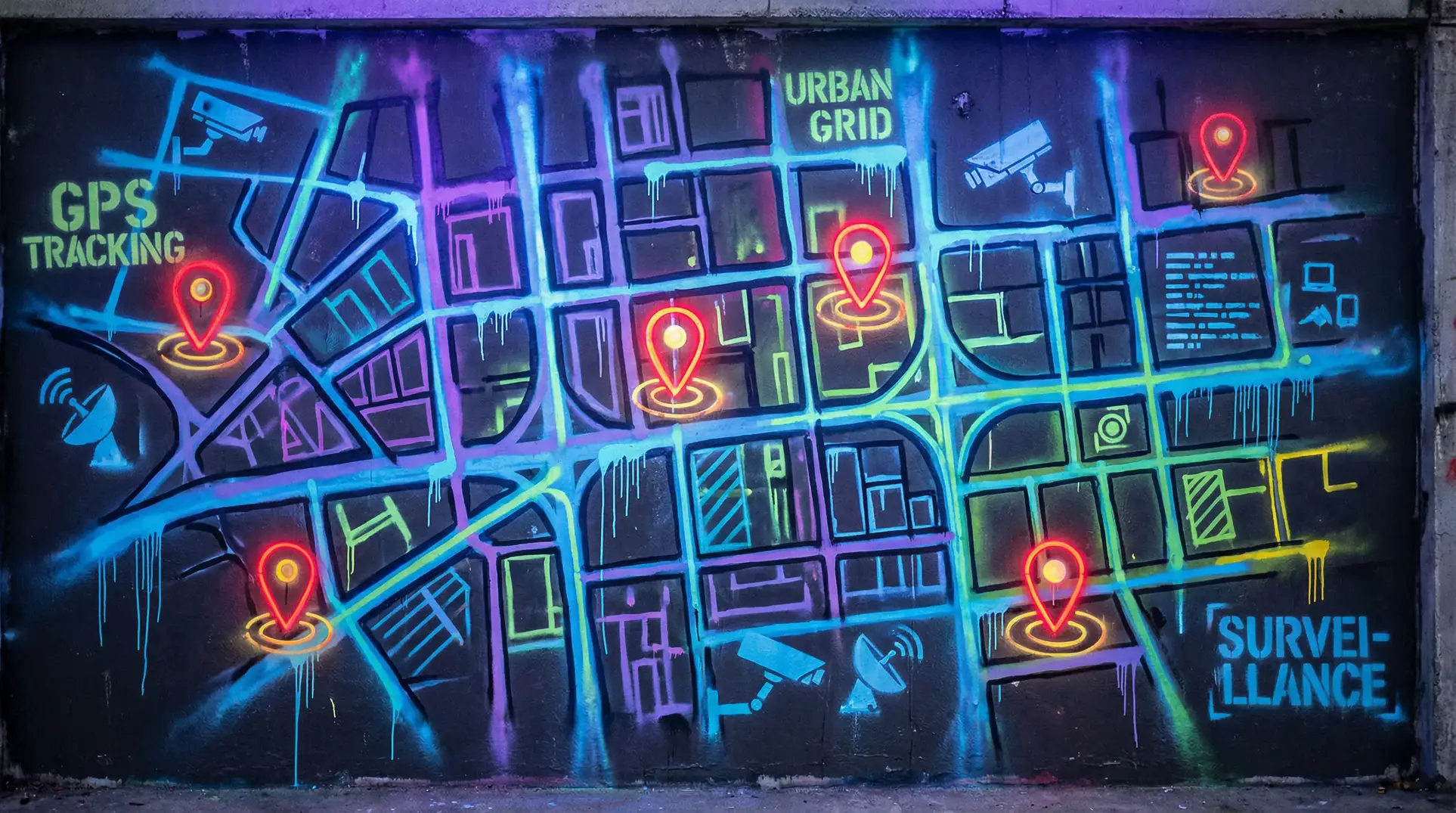 娃娃机在哪 狗仔追踪地图 - 城市涂鸦风格